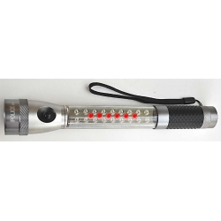 Latarka LED samochodowa z magnesem sygnalizacyjna mrugająca policyjna srebrna