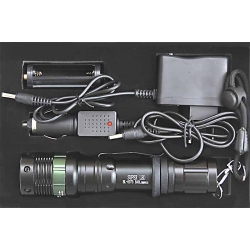 Latarka policyjna wojskowa taktyczna SUPER LED 500 lm ładowalna 12V 230V gmglite