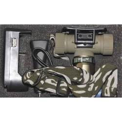 Latarka czołowa 1 LED zoom akumulatorowa ładowalna 12V 230V USB