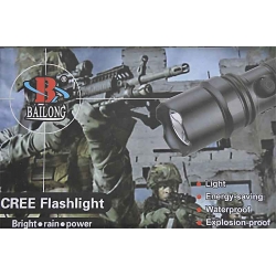 Latarka policyjna wojskowa taktyczna ładowalna akumulatorowa LED SUPER CREE BL-8417