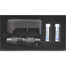 Latarka UV LED GMG 390nm 3W + 2 ŁADOWARKI i baterie