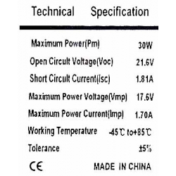 Ładowarka słoneczna , panel słoneczny , bateria słoneczna , SOLAR 30W